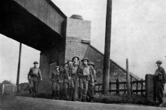 Long-Melford-Home-Guard-marching-under-Station-Road-Railway-Bridge