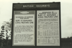The closure notice for the Bury St Edmunds line in 1961